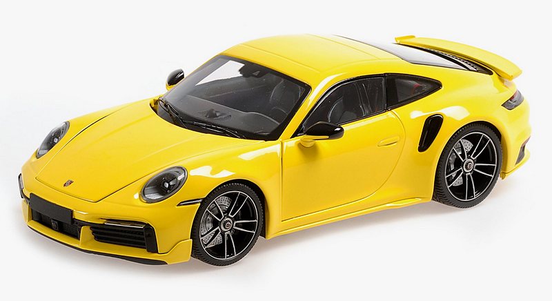 Porsche 911 Turbo S Coupe Sport Design (992) 2021 (Yellow) by minichamps
