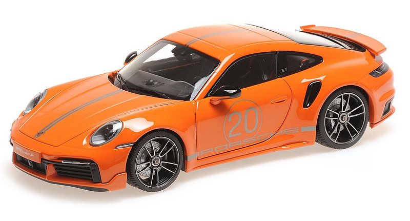 Porsche 911 Turbo S Coupe  (992) Sport Design 2021 (Orange) by minichamps