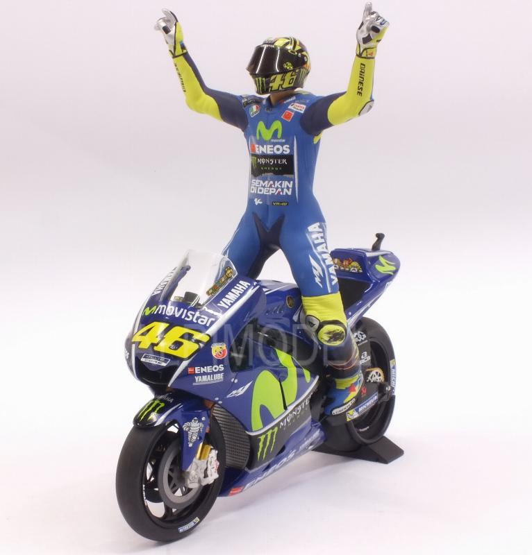 Yamaha YZR-M1 Movistar Winner Assen MotoGP 2017 Valentino Rossi (with figurine) by minichamps