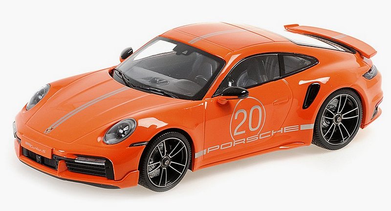 Porsche 911 (992) Turbo S Coupe Sport Design 2021 (Orange) by minichamps