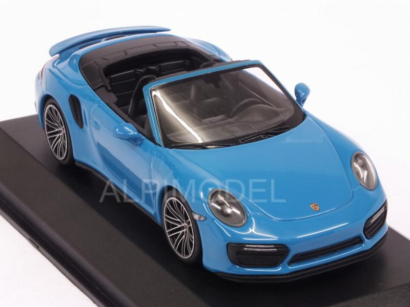 Porsche 911 (991.2) Turbo S Cabriolet 2016 (Miami Blue) - minichamps