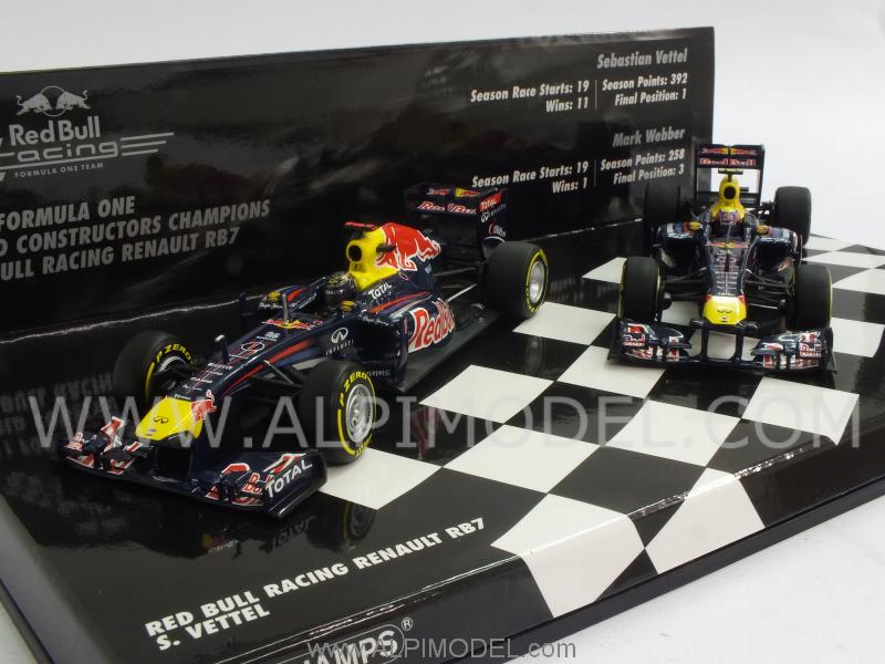 MINICHAMPS 412110102 Red Bull RB7 2-car set - Constructor World Champion  2011 Sebastian Vettel - Mark Webber 1/43