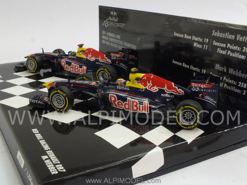 Red Bull RB7 2-car set - Constructor World Champion 2011 Sebastian Vettel - Mark Webber - minichamps