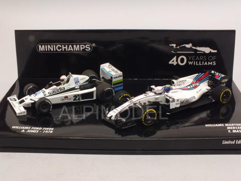 Williams FW06 Jones 1978 & Williams FW40 Massa 2017 40th Anniversary Set - minichamps