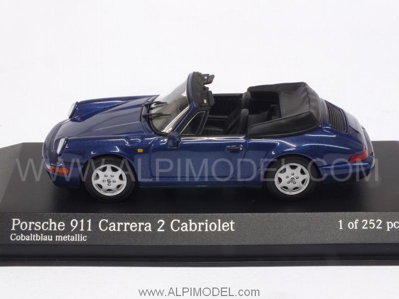 Porsche 911 Carrera 2 Cabriolet 1990 (Cobalt Blue Metallic) - minichamps