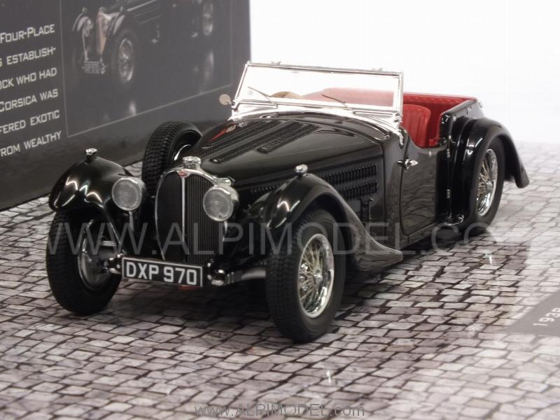 Bugatti Type 57SC Corsica Roadster 1938 (Black) Blackhawk Musem Collection (HQ resin) by minichamps