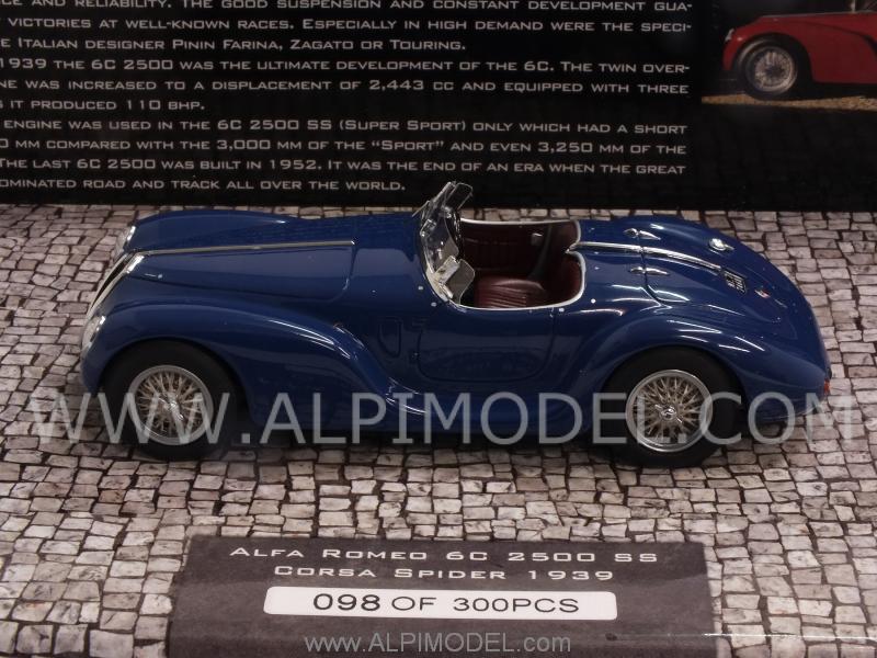 Alfa Romeo 6C 2500 SS Corsa Spider 1939 (Blue) First Class Collection Edition - minichamps