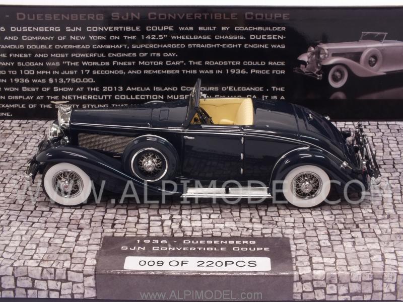 Duesenberg SJN Supercharged Convertible Coupe 1936 (Dark Blue) - minichamps