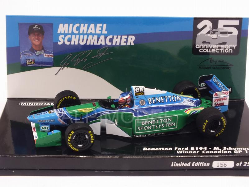 Benetton B194 Ford #5 Winner GP Canada 1994 Michael Schumacher World Champion - minichamps