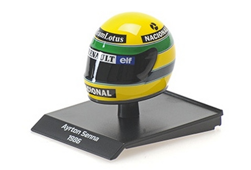 Helmet Ayrton Senna 1986 Lotus (1/10 scale - 2.5cm) by minichamps