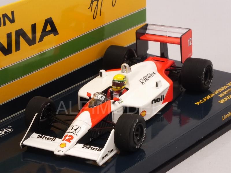 McLaren MP4/4 Honda #12 GP Brasil 1988 Ayrton Senna World Champion - minichamps