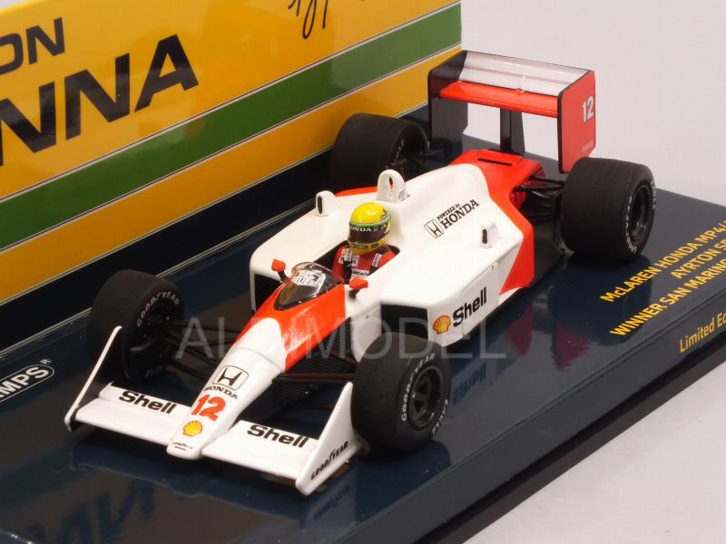 McLaren MP4/4 Honda #12 Winner GP San Marino 1988 Ayrton Senna World Champion - minichamps