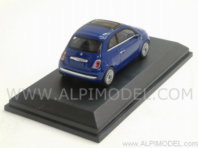 Fiat 500 2007 (Blue New Orleans) (1/64 scale - 5.5cm) - minichamps