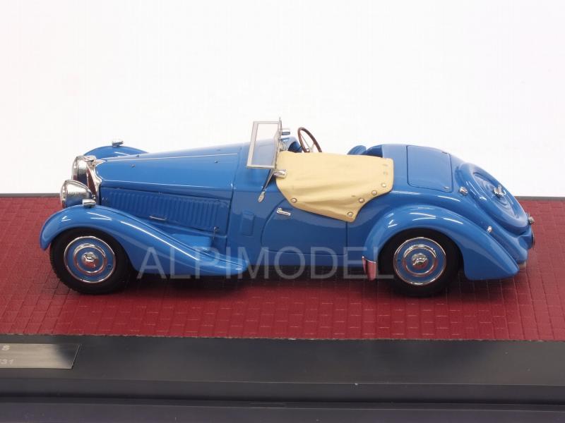 Bugatti T57S Corsica Roadster Malcolm Campbell 1937 half open screen (Blue) - matrix-models