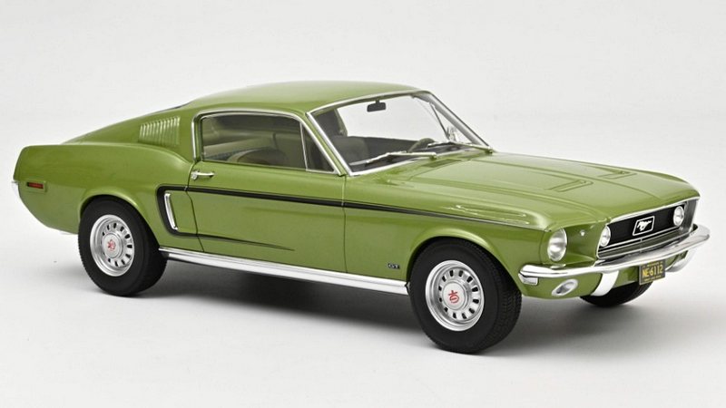 NOREV 122704 Ford Mustang Fastback GT 1968 (Light Green Metallic) 1/12