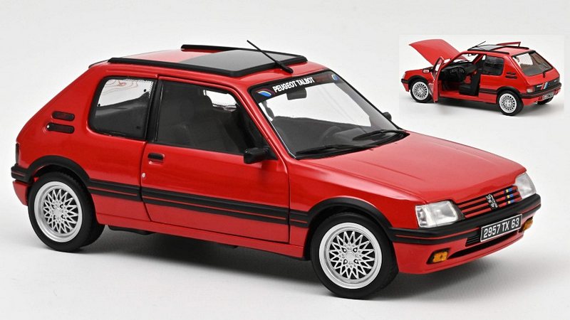 Peugeot 205 GTI 1.9 PTS Deco windroof 1991 (Vallelunga Red) by norev