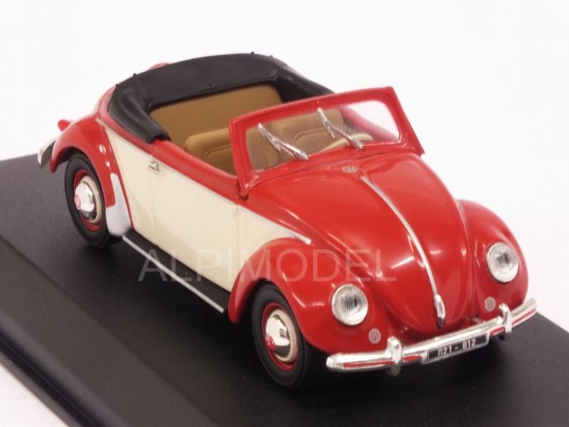 Volkswagen Beetle Hebmuller Cabriolet 1949 (Red/Cream) - norev