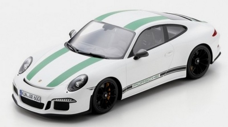 Porsche  911R 2016 (White/Green stripes) by schuco