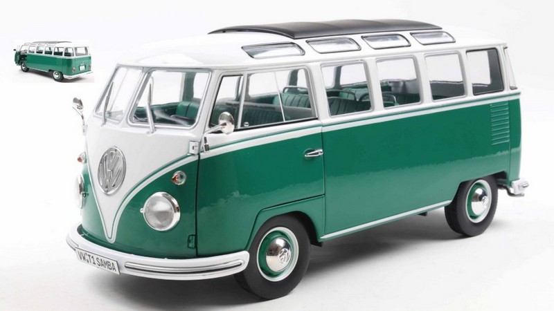 Volkswagen T1 Samba Bus 1962 (Green/White) by solido