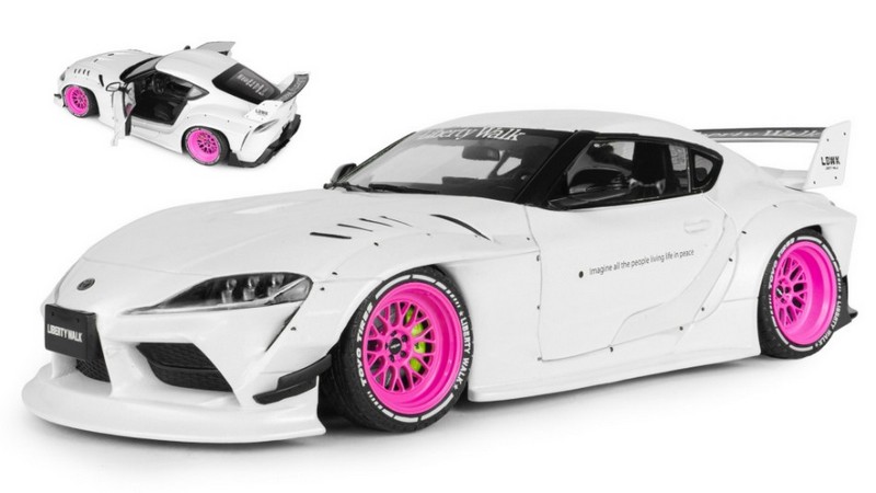 Toyota GR Supra Liberty Walk Body Kit 2025 (White/Pink) by solido