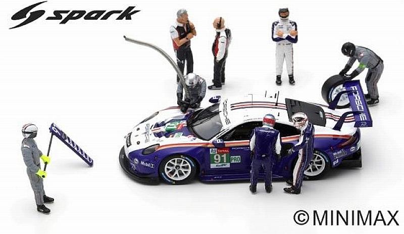 Figurine Set Porsche GT Team Le Mans 2018  (Car not included/Auto non inclusa) by spark-model