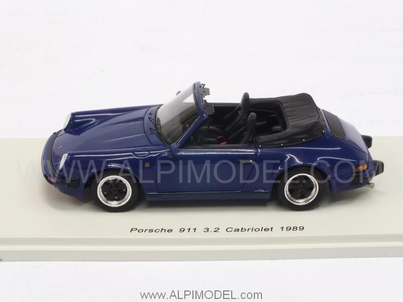 Porsche 911 3.2 Cabriolet 1989 (Blue) - spark-model