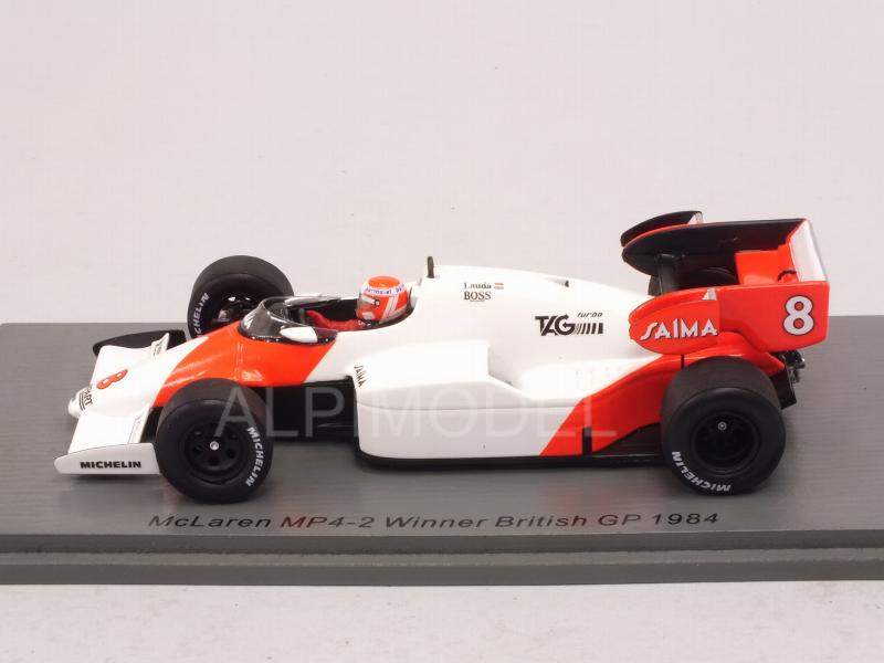 McLaren MP4/2 #8 Winner British GP 1984 Niki Lauda (no tobacco decals) - spark-model