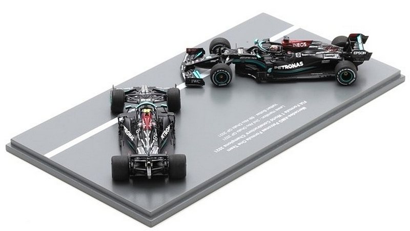 Mercedes AMG #44+#77 GP Abu Dhabi Constructor's Champion 2021 Special Set Hamilton+Bottas by spark-model