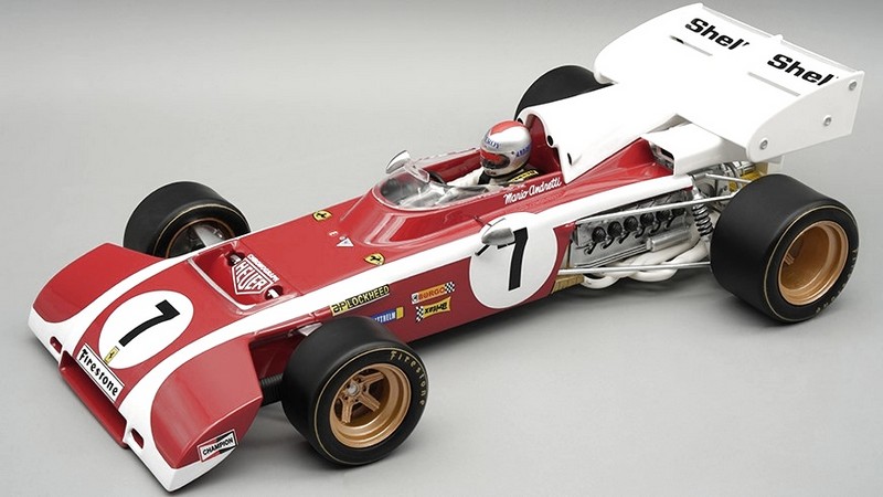 Ferrari 312 B2 #7 GP South Africa 1972 Mario Andretti  (with display case and driver figure) by tecnomodel