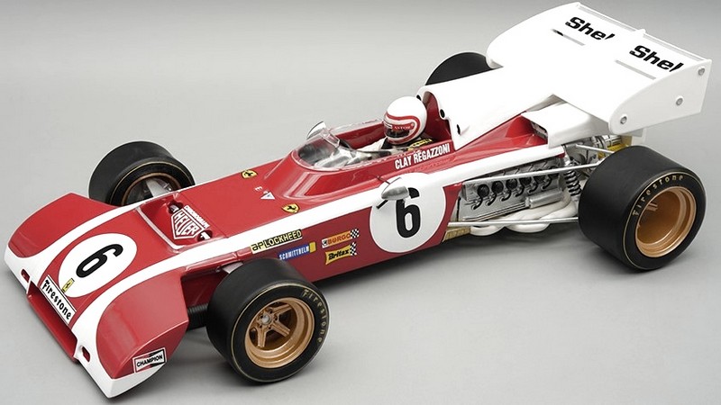 Ferrari 312 B2 #6 GP South Africa 1972 Clay Regazzoni  (with display case and driver figure) by tecnomodel