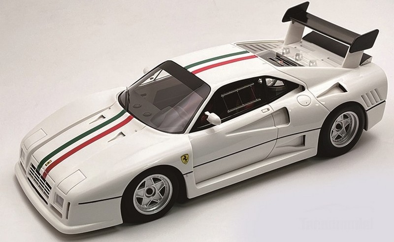 Ferrari 288 Gto Evoluzione 1985 White/italian Flag Stripe 1:18 by tecnomodel