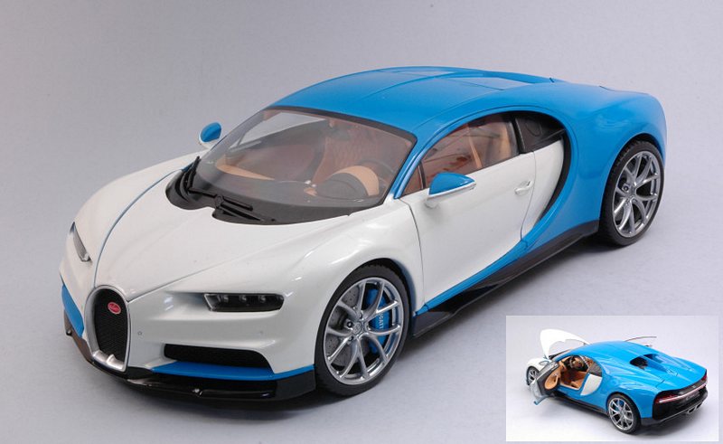 Bugatti Chiron (Metallic Blue/White) by welly
