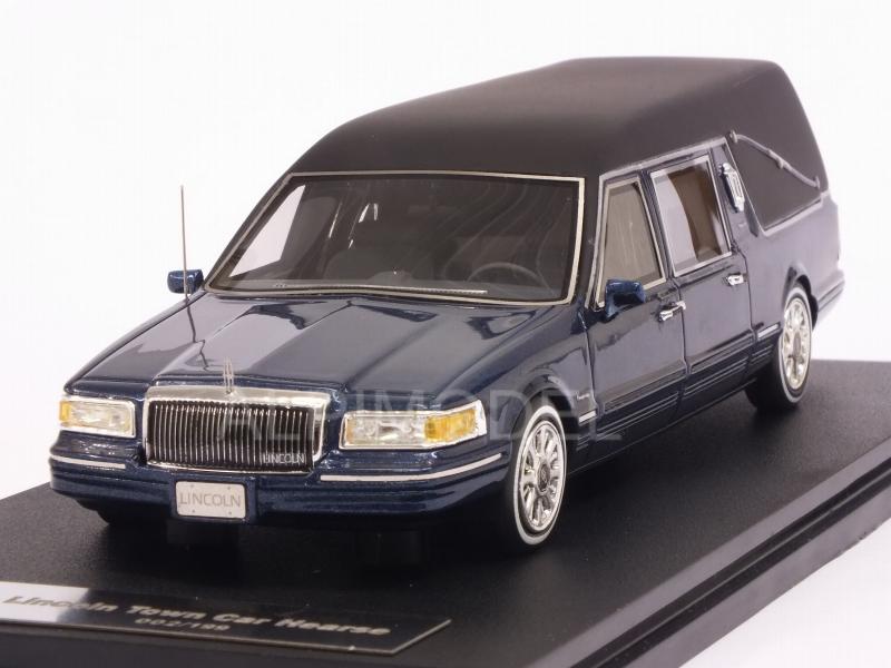 glm-models Lincoln Town Car Hearse 1997 (Blue Metallic) (1