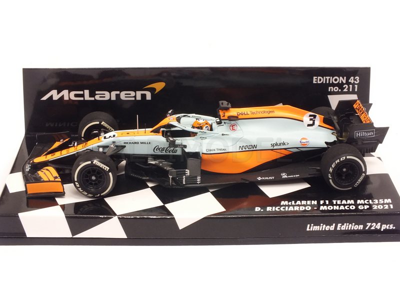 McLaren MCL35M #3 GP Monaco 2021 Daniel Ricciardo by minichamps