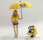 Valentino Rossi + Grid Girl Ombrellina (2 figures) MotoGP 2006 Limited Edition 576pcs. by MINICHAMPS