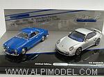 Porsche 911 Turbo 2010 + Volkswagen Karmann Ghia Coupe 1955 - 20 Years Pure Passion Minichamps Set by MINICHAMPS