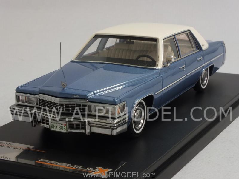 premium-x Cadillac Deville Sedan 1977 (Light Blue) (1/43 scale model)