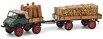 Mercedes Unimog 401 wood transport (with trailer) by SCHUCO