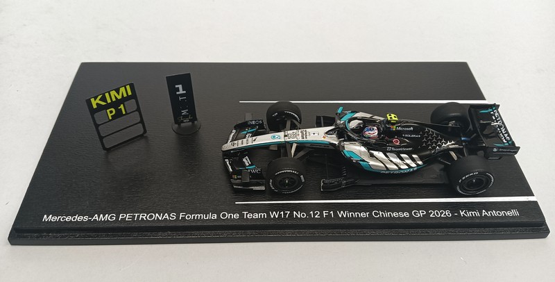Mercedes W17 AMG #12 Winner GP China 2026 Kimi Antonelli (with pit boards) Special Edition by spark-model