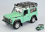 Land Rover Defender (Light Green/White) with roof rack by WELLY